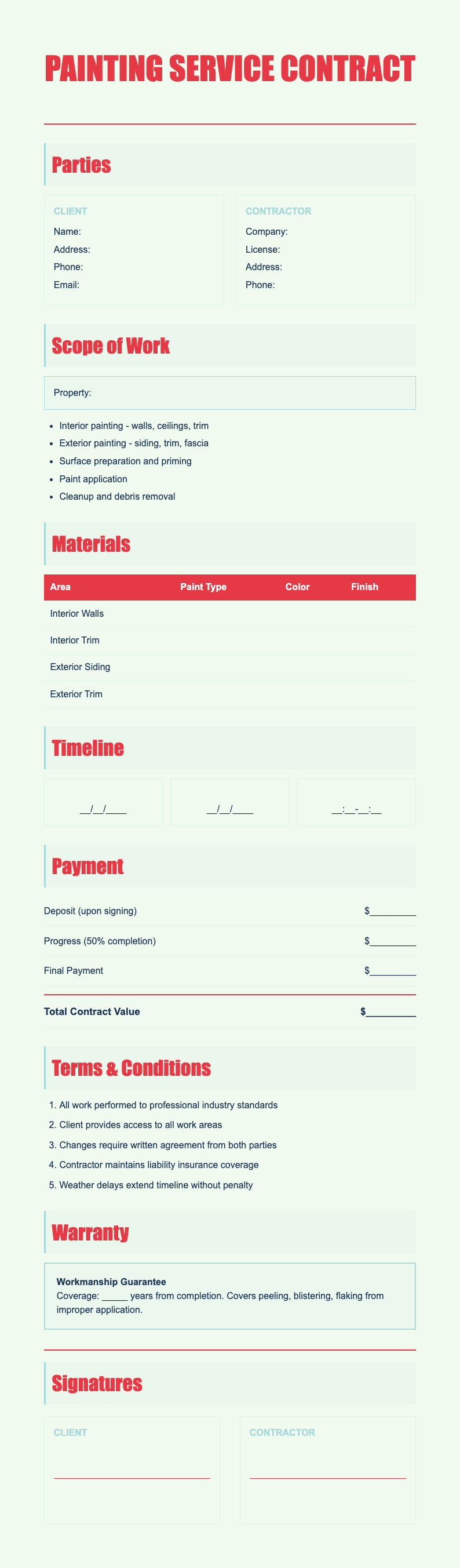 Abstract Geometric painting contract